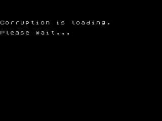 Corruption title screen for ZX Spectrum